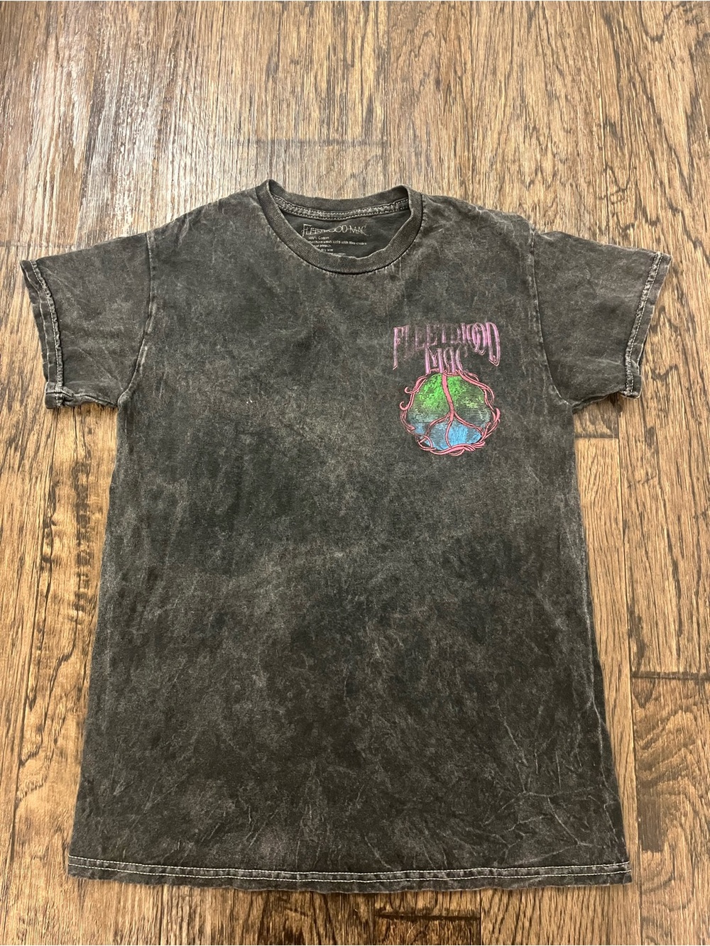 Unbranded  Black/gray Washed Graphic Tee with Colorful Emblem